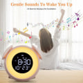 Miniatyrbild 3 av 4: LED-väckarklocka Ambient Music Light Home Alarm Clock Light Clock (rosa)，för sovrum, vardagsrum
