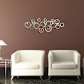 Miniatyrbillede 4 af 5: 24 stk 3d Circle Silver Mirror Wall Stickers Stereo Akryl Krystal Dekorative Stickers,