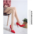 Miniatyrbillede 5 af 6: Røde sål høje hæle stilettos kvinders high-end temperament enkle sko stor størrelse spids tå Red 43