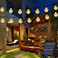 Miniatyrbilde 3 av 4: 20 LED Solar Hage String Lights Utendørs Crystal Ball String Lights, Hage, Jul (varm hvit)