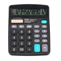 Miniatyrbillede 1 af 3: Ægte Solar Lommeregner 12 Bit Sort Storskærm Dual Power Finansielle Regnskab Desktop Computer Kontorartikler,