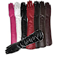 Miniatyrbillede 1 af 5: Kvinder Simuleringshandsker Læder Silkeagtig Lining Lang Over Albue Elegant Mitten 50cm Wine red M