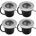 4-pack 3W IP65 Infälld LED-spotlight Utomhus 270 Lumen Rund LED-terrass Downlight Trädgårdsbelysning Utomhus