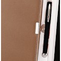Miniatyrbillede 3 af 3: A5 Notebook Gaveæske Sæt PU Læder Business Notesblok med Pen Kulturel og pædagogisk manual Kontor (sølvbrun/gaveæske),
