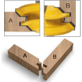 Miniatyrbilde 3 av 5: 8 mm 45 graders Lås Lås Gjæringsfres Bits Spaltekutter For Trebearbeiding Fres 51 mm Diameter Kutt Gul