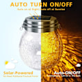 Pikkukuva 4 / 5: Aurinkovalot Lämpimät meripihkan säröillä oleva lasipallo vedenpitävä ulkona aurinkoenergialla toimivat valot puutarhan koristelu puutarhavalot