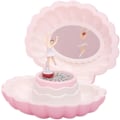 Miniatyrbillede 1 af 5: Shell Shape Ballet Pige Musikdåse Med Lys Klassisk Retro Melodi Gave Til Fødselsdage Helligdage Bryllup og fester Dekoration (pink) (1 stk.