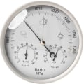 Miniatyrbillede 2 af 5: Analog vejrstation 3 i 1 rustfrit stål Ø132 mm - Barometer, termometer, hygrometer, guld