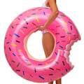 Miniatyrbild 1 av 4: Giant uppblåsbar Strawberry Donut Simring, Great Summer Pool Beach Leksaker, Adult Swim Tube Pool Float,
