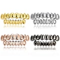 Pikkukuva 1 / 2: Hip Hop Teeth Grillz Set henkselit Korut Punk Cosplay Halloween Black 8-8Top Bottom Brace Set
