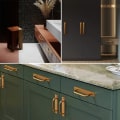 Miniatyrbilde 5 av 5: 2 stk knott dørhåndtak, aluminiumslegering, egnet for skap, skuffer, toalettbord (gull, hullavstand: 160MM)GruppeM