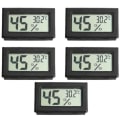 Miniatyrbilde 1 av 5: 5 stykker temperatur- og fuktighetsmåler med svart digitalt display, innebygd sonde, sendes uten batteri