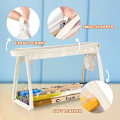 Miniatyrbild 3 av 5: Transparent case, transparent PVC-sminkväska för flickor, pojkar, män och kvinnor, 2-delat set (vit, svart)