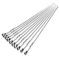 Miniatyrbillede 1 af 5: Husholdnings grillpinde i rustfrit stål fortykkede flade pinde 41cm 10 pinde