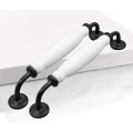 Miniatyrbilde 1 av 4: 2 hvite buehåndtak skaphåndtak skuffehåndtak møbelhåndtak dørhåndtak møbelknapper keramisk dørhåndtak (stigning 160 mm, 10 stk)