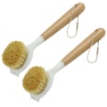 Miniatyrbilde 2 av 5: 2 stk oppvaskbørste med bambushåndtak for panner, gryterens Skillet Brush