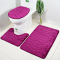 Miniatyrbillede 2 af 5: Flanell gulvmåtte, toiletsæde, toiletmåtte, badeværelsesmåtte, tre dele, A08,