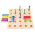 Miniatyrbillede 7 af 8: Træ Geoboard: Hånd-øje-koordination og sensorisk træning legetøj til børn 36+ måneder - Sikker træ matematisk array blok