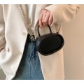 Miniatyrbillede 4 af 4: Simpel mini bærbar messenger taske avanceret nichedesigntaske til kvinder (sort)