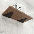 Miniatyrbild 3 av 4: Osynligt metalllaminatstöd, triangulär stödram på väggen (triangulär planka 14cm2st (för plankbredd 15) svart),