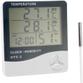 Miniatyrbilde 2 av 5: Nøyaktig termometer med stor skjerm, elektronisk digital skjerm for husholdningstemperatur og fuktighetsmåler med sonde (HTC-2 (med batteri))