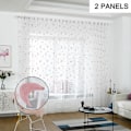 Miniatyrbilde 4 av 5: Rene voile vindusgardiner Soveromsgardinring Topp brodert Star And Moon Stue (2 Peneler, 39''Bx78''L), Rosa