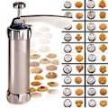 Miniatyrbillede 1 af 3: Rustfrit stål Biscuit Ekstruder Press Cookie Gun Kit Sæt