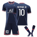 Miniatyrbillede 1 af 2: Fodboldsæt Fodboldtrøje Trænings-T-shirt nr. 10 Neymar Blue kids 24(130-140cm)