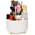 Miniatyrbillede 1 af 4: Roterende makeupbørsteholder med 5 opbevaringspladser til makeupbørster i soveværelset (hvid)