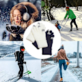 Miniatyrbild 5 av 5: Vinter Touchscreen Handskar Varmstickade handskar Elastiska manschett Vinterhandskar style 4
