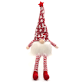 Pikkukuva 1 / 11: Christmas High Hat Dwarf Gnome för Doll Ornaments Belysning Söt tecknad Dwarf El Red - A
