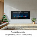 Pikkukuva 1 / 5: 42" seinään kiinnitettävä sähkötakka, 13 kristalliefekti 13 paloefekti, säädettävä termostaatti, 2 lämpöasetusta (B