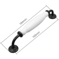 Miniatyrbilde 2 av 4: 2 hvite buehåndtak skaphåndtak skuffehåndtak møbelhåndtak dørhåndtak møbelknapper keramisk dørhåndtak (stigning 160 mm, 10 stk)