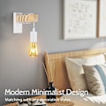 Miniatyrbillede 4 af 4: Retro væglampe, trævæglampe, justerbar kabellængde, velegnet til entre, hjem, bar, cafe, soveværelse, stue (hvid, uden pære),