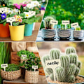 Miniatyrbillede 4 af 5: Træmærker til sukkulentplanter Havebrugsblomstmærkeskilte (50 stk træfarve),