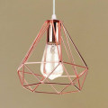 Miniatyrbillede 4 af 5: Lys Diamond Shape Pendant Lysekrone til Soveværelse Stue Bar Rose - Rose Gold
