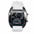 Pikkukuva 1 / 5: Män Mode Led Sport Gummi B Digital Week Date Dashboard Pattern Pattern White