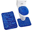 Miniatyrbillede 1 af 3: 3stk Badeværelses toilettæppesæt, skridsikker bademåtte Blue