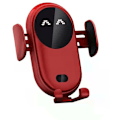 Miniatyrbillede 1 af 4: Smart bil trådløs oplader, rød auto-sensing smart bil telefon holder