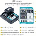 Miniatyrbillede 4 af 5: 3A DC18RC erstatnings Li-Ion oplader til Makita 14,4V~18V BL1830 BL1840 BL1850 BL1815 BL1430 LXT400 EU lynoplader