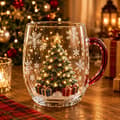 Julglas konstkopp 300ml, festlig dricksglas med handtag, kreativ semesterpresentkopp Christmas Tree