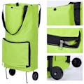 Miniatyrbillede 3 af 5: Foldbar trolleytaske Sammenfoldelig indkøbstaske med hjul
