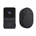 Miniatyrbillede 1 af 4: Sort video dørklokke trådløs dørklokke hjem HD nattesyn musik Dingdong elektronisk video intercom wifi smart dørklokke