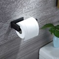 Miniatyrbillede 3 af 5: Toiletpapirholder Toiletrulleholder til badeværelse og køkken, rustfrit stål, selvklæbende sort
