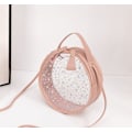 Pikkukuva 2 / 4: Pieni pyöreä kirkas Star Sequin Messenger Bag Sweet Hand Olkalaukku (vaaleanpunainen)