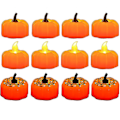 Miniatyrbilde 2 av 4: Halloween simulering LED gresskar elektronisk stearinlys C