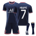 Miniatyrbilde 1 av 2: Fotballsett Fotballdrakt Trenings-T-skjorte nr. 7 Mbappe Blue kids 24(130-140cm)