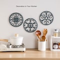 Pikkukuva 4 / 5: Teekannu Kitchen Trivet - Liukumaton lämmönkestävä Moderni Keittiö Hot Pad Pata ja Parila Black Trivet Set , 3 kpl