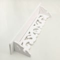Miniatyrbillede 4 af 5: Hvidt træ udskåret væghylde opbevaringsstativ Udskåret design væghylde boligindretning 46X9cm