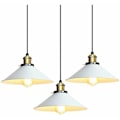 Miniatyrbillede 1 af 4: 3x Retro Pendel Industriel Design E27 Ø 26cm, Pendel Loftslampe Jern Lysekrone Hængelampe til Soveværelse Kitc